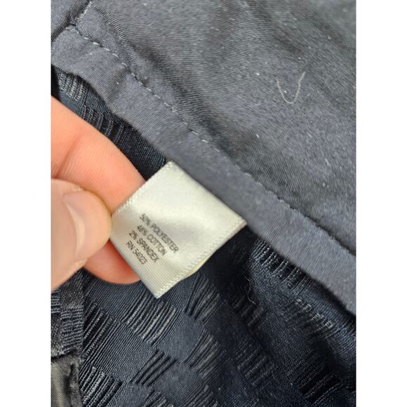 Hampton-Fit Tonal Check Crop shiny black career causal pants slacks sz 6 ankle ^ - Picture 7 of 10